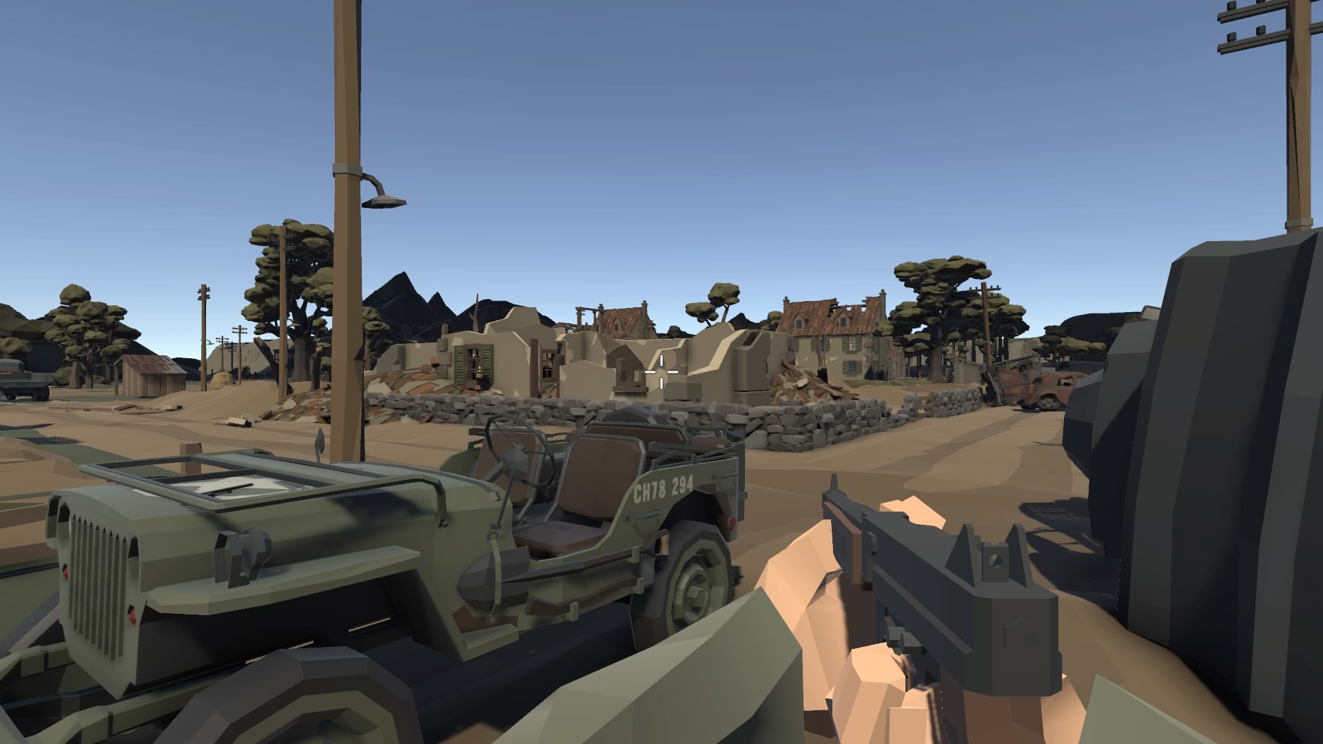 A player looking at a jeep in-game