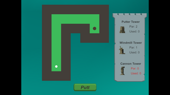 An overview of the first level in Puttsy.